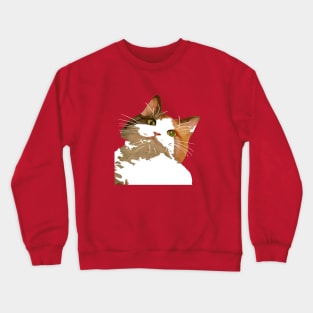 Cute Calico Cat With Tilted Head Crewneck Sweatshirt